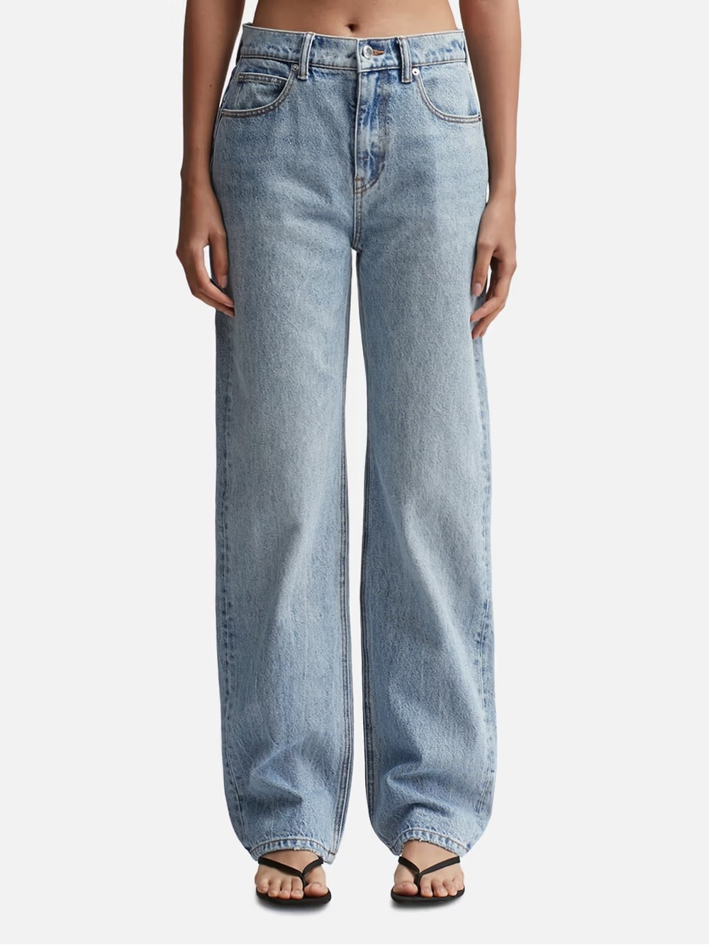 NEW ALEXANDER WANG EZ MID RISE RELAXED STRAIGHT JEANS 100% COTTON